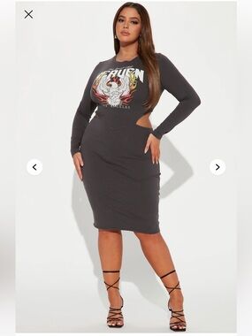 Ivy Midi Dress - Charcoal
